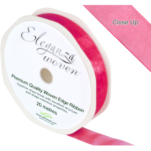 Eleganza Woven Edge Ribbon 15mm X 20m Deep Cerise No.30