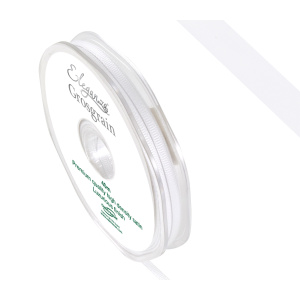Eleganza Premium Grosgrain Ribbon 3mm X 40m White No.01
