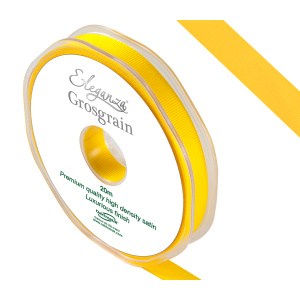 Eleganza Premium Grosgrain Ribbon 10mm X 20m Yellow No.11