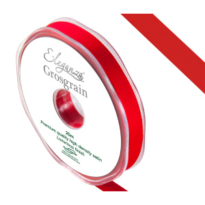 Eleganza Premium Grosgrain Ribbon 10mm X 20m Red No.16