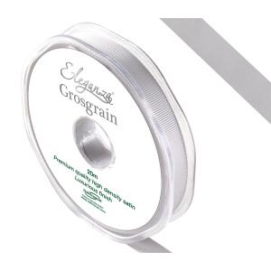 Eleganza Premium Grosgrain Ribbon 10mm X 20m Silver No.24