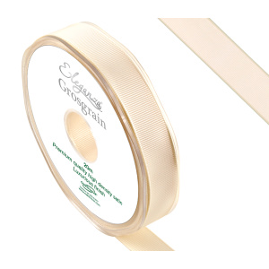 Eleganza Premium Grosgrain Ribbon 15mm X 20m Ivory No.61
