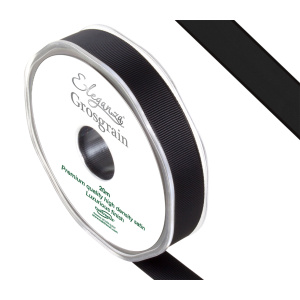 Eleganza Premium Grosgrain Ribbon 15mm X 20m Black No.20