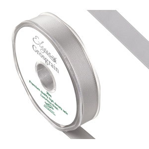 Eleganza Premium Grosgrain Ribbon 15mm X 20m Silver No.24