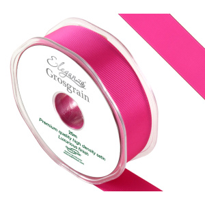 Eleganza Premium Grosgrain Ribbon 25mm X 20m Fuchsia No.28