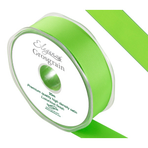 Eleganza Premium Grosgrain Ribbon 25mm X 20m Lime Green No.14