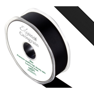 Eleganza Premium Grosgrain Ribbon 25mm X 20m Black No.20