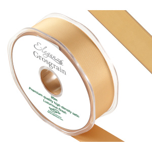 Eleganza Premium Grosgrain Ribbon 25mm X 20m Gold No.35