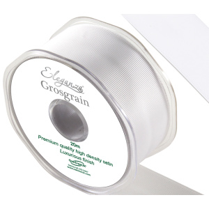 Eleganza Premium Grosgrain Ribbon 38mm X 20m White No.01