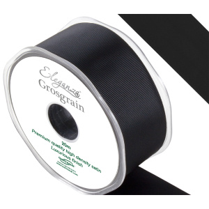 Eleganza Premium Grosgrain Ribbon 38mm X 20m Black No.20