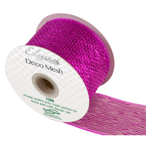 Eleganza Deco Mesh Metallic 63mm X 10m Fuchsia No.28