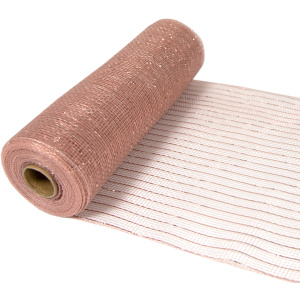 Eleganza Deco Mesh Metallic 25cm X 9.1m (10yds) Rose Gold No.87