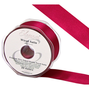 Eleganza Wired Edge Premium Double Faced Satin 25mm X 20m Hot Pink No.34