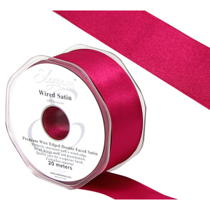 Eleganza Wired Edge Premium Double Faced Satin 25mm X 20m Deep Cerise No.30