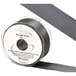 Eleganza Wired Edge Premium Double Faced Satin 38mm X 20m Graphite No.91
