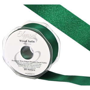 Eleganza Wired Edge Premium Double Faced Satin 38mm X 20m Emerald No. 15