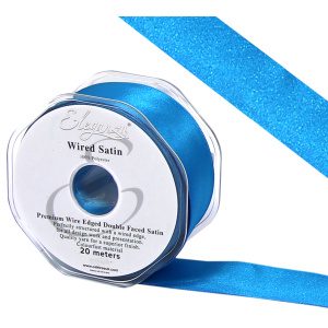 Eleganza Wired Edge Premium Double Faced Satin 38mm X 20m Turquoise No.55