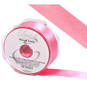 Eleganza Wired Edge Premium Double Faced Satin 38mm X 20m Sugar Pink No.44