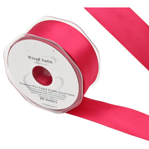 Eleganza Wired Edge Premium Double Faced Satin 38mm X 20m Deep Cerise No.30