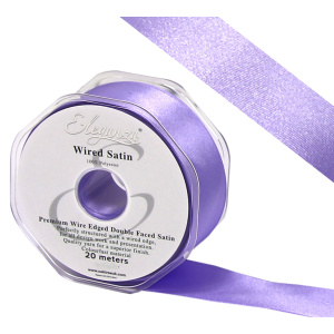 Eleganza Wired Edge Premium Double Faced Satin 38mm X 20m Lavender No.45