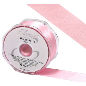 Eleganza Wired Edge Premium Double Faced Satin 50mm X 20m Lt. Pink No.21