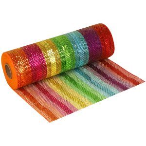 Eleganza Deco Mesh Metallic Rainbow 25cm X 9.1m (10yds) Pattern No.271