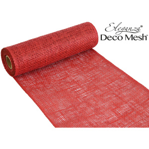 Eleganza Deco Mesh Burlap Red (25cm X 4.57m)