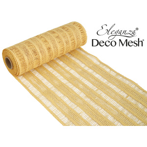 Eleganza Deco Mesh Burlap Stripe Sand (25cm X 4.57m)