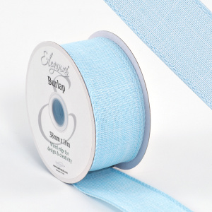 Eleganza Wired Edge Burlap 38mm X 10m Lt. Blue No.25