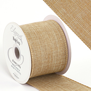 Eleganza Wired Edge Burlap 63mm X 10m Natural No.02