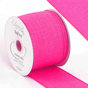 Eleganza Wired Edge Burlap 63mm X 10m Fuchsia No.28