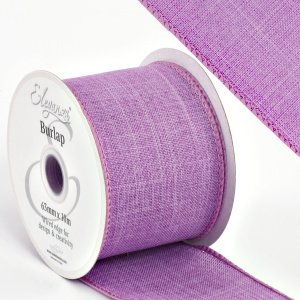 Eleganza Wired Edge Burlap 63mm X 10m Lavender No.45