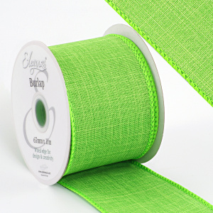 Eleganza Wired Edge Burlap 63mm X 10m Citrus Green No.14