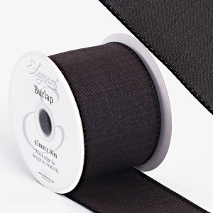 Eleganza Wired Edge Burlap 63mm X 10m Black No.20