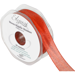 Eleganza Woven Metallic Shimmer Red No.16 (25mm X 20m)