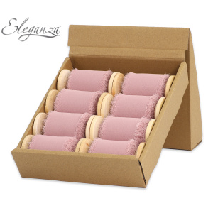 Eleganza Frayed Edge Boho Chiffon 50mm X 5m Dusky Pink No.74