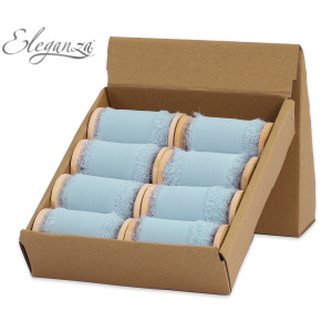 Eleganza Frayed Edge Boho Chiffon 50mm X 5m Powder Blue No.104