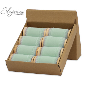 Eleganza Frayed Edge Boho Chiffon 50mm X 5m Mint No.13