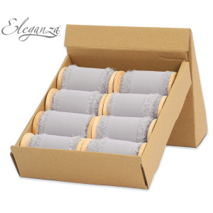 Eleganza Frayed Edge Boho Chiffon 50mm X 5m Grey No.81