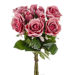 Rose Bunch Pink X9 42cm