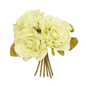 24cm Green Open Rose X 3 Posy