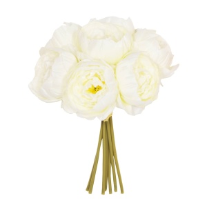 26cm Cream Peony X 7 Posy