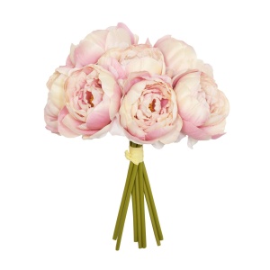 26cm Pink Peony X 7 Posy