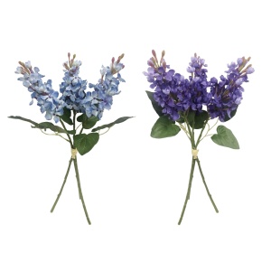 43cm Assorted Blue & Purple Lilac X 3 Hand Tied