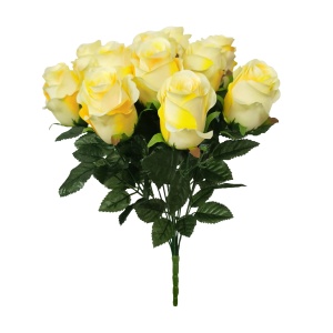 45cm Yellow Rosebud X 12 Bouquet