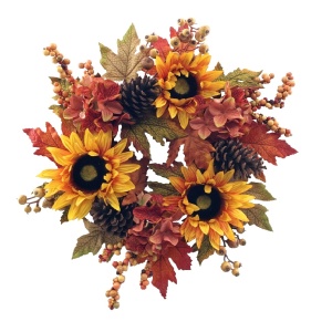50cm Sunflower Hydrangea Wreath