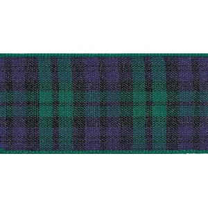 Ribbon: Woven Tartan: 25m X 25mm: Black Watch