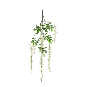 130cm White Wisteria Foliage Stem