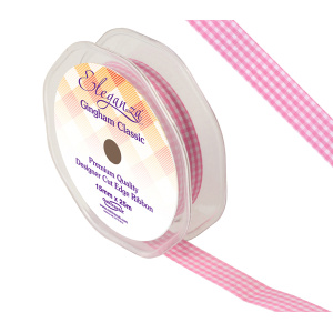 Eleganza Gingham Classic 15mm X 25m Lt. Pink No.21