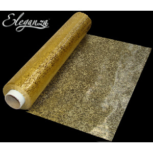Eleganza Soft Sheer Organza 29cm X 20m Printed Gold Bullion